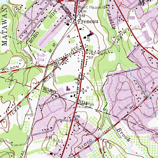 Topographic Map of Saint Clements Roman Catholic Church, NJ