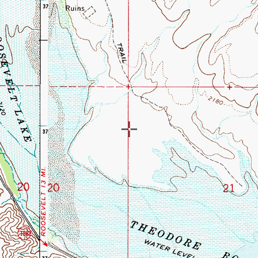 Topographic Map of Indian Point Recreation Site, AZ