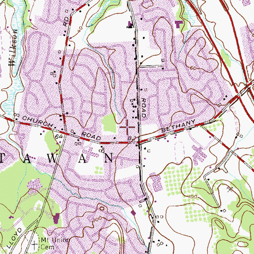 Topographic Map of Temple Shalom, NJ