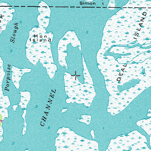 Topographic Map of Manns Island, NC