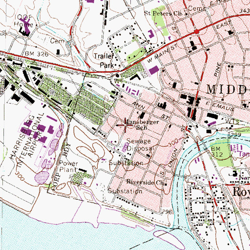 Topographic Map of Ebenezer A. M. E. Church, PA