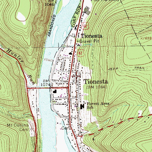 Topographic Map of Forest County Courthouse, PA