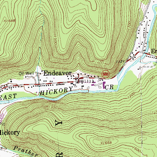 Topographic Map of Endeavor Presbyterian Church, PA