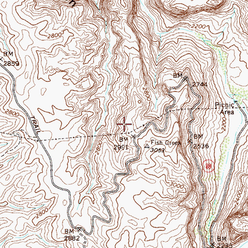 Topographic Map of Fish Creek Vista, AZ