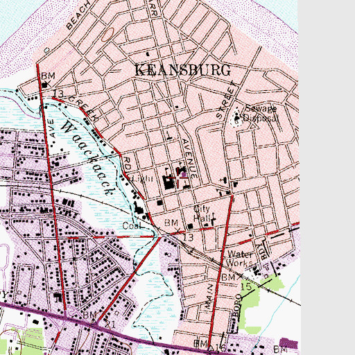 Topographic Map of Joseph C Caruso Elementary School, NJ