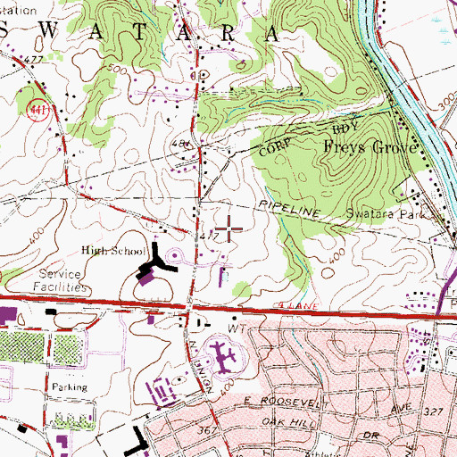Topographic Map of Valley Baptist Church, PA