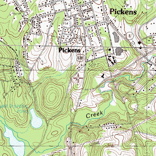 Topographic Map of Pickens Church of God - Family Life Center, SC