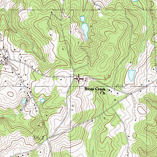 Topographic Map of Bethlehem Roanoke Water District Water Tower, SC