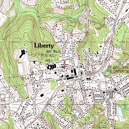 Topographic Map of Liberty Presbyterian Church, SC