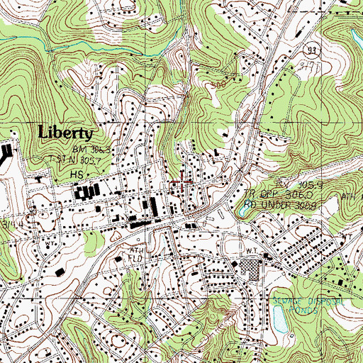 Topographic Map of New Hope Baptist Church, SC