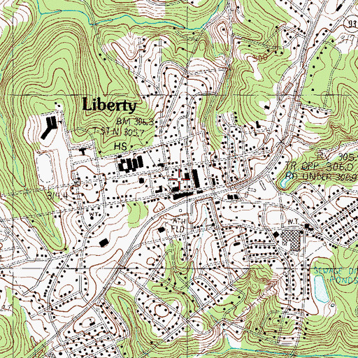 Topographic Map of Pickens County Library - Sarlin Branch Library, SC