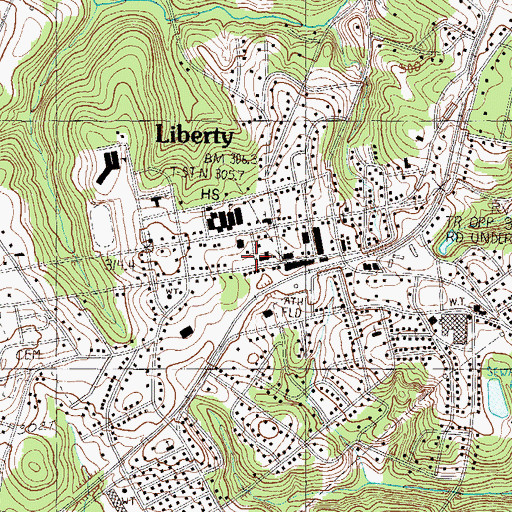 Topographic Map of Liberty Family Care Center, SC