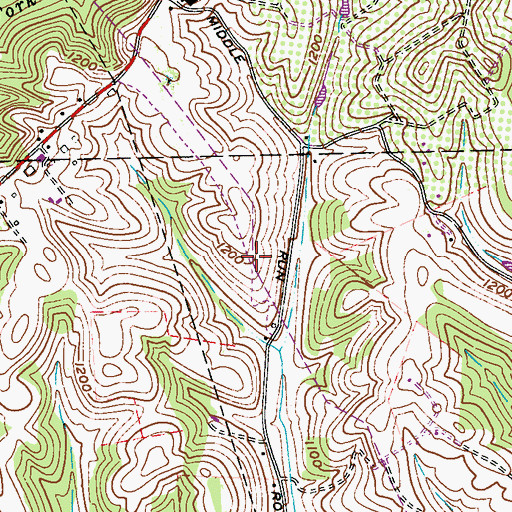 Topographic Map of Hillcrest Wildlife Management Area, WV