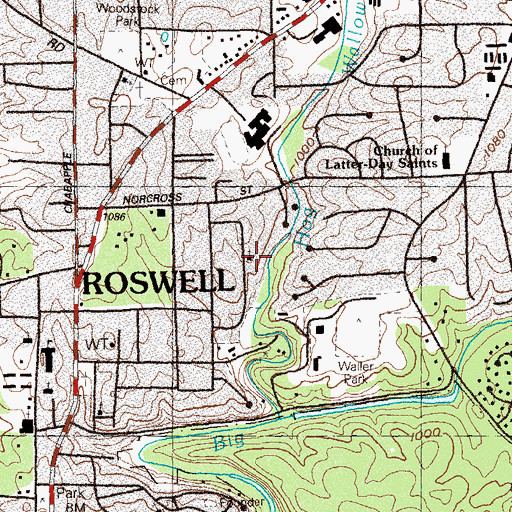 Topographic Map of Zion Baptist church, GA