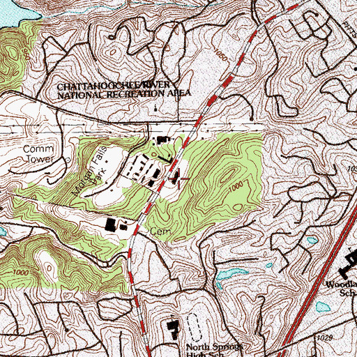 Topographic Map of North Fulton County Annex Building, GA