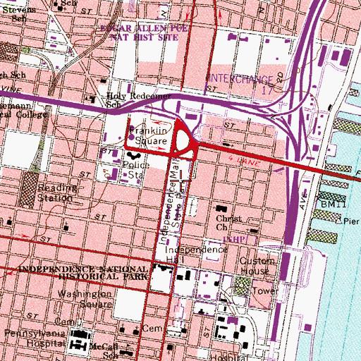 Topographic Map of National Constitution Center, PA