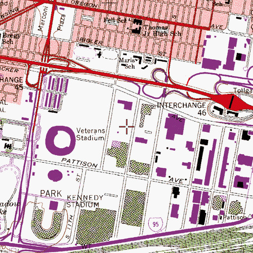 Topographic Map of Citizens Bank Park, PA