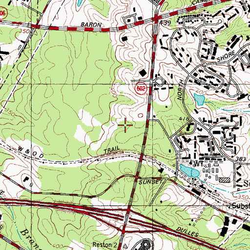 Topographic Map of Reston Town Center, VA