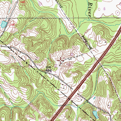 Topographic Map of Concord Mills, NC