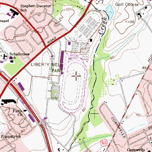 Topographic Map of Franklin Mills, PA