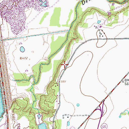 Topographic Map of Grapevine Mills, TX