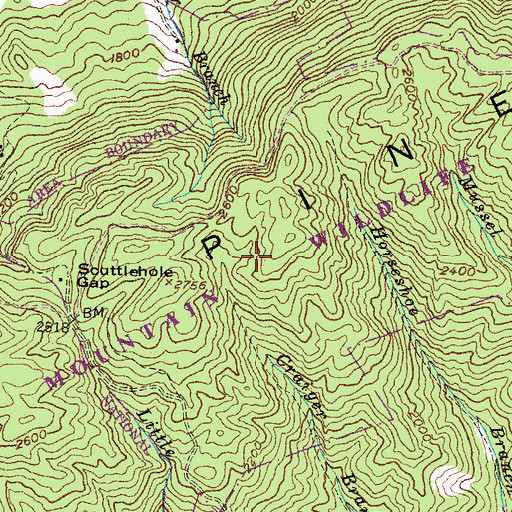 Topographic Map of Hensley-Pine Mountain Wildlife Management Area, KY
