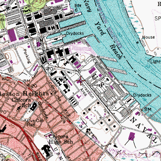 Topographic Map of Academic Magnet High School, SC