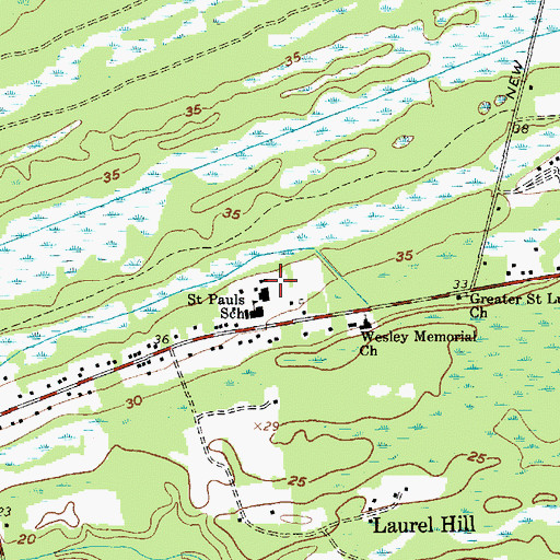 Topographic Map of R D Schroder Middle School, SC