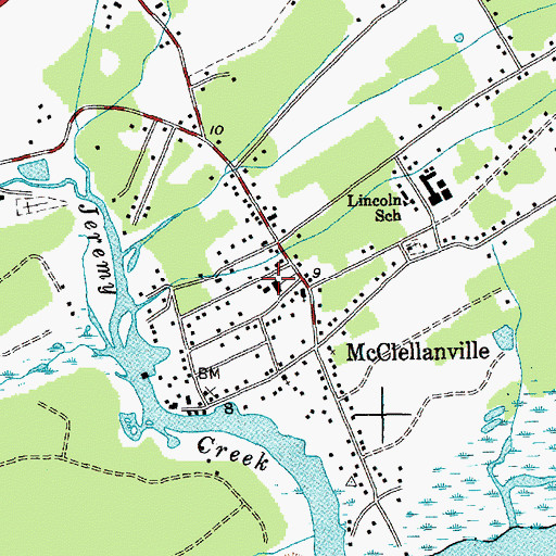 Topographic Map of McClellanville Middle School, SC