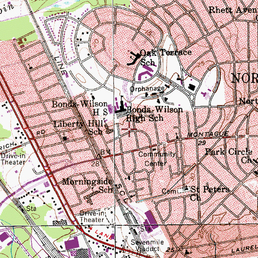 Topographic Map of Charlestowne Academy, SC