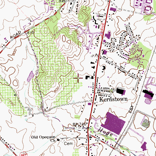 Topographic Map of Kernstown Battlefield, VA