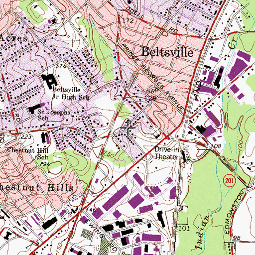 Topographic Map of Good Knight Castle Children's Museum, MD