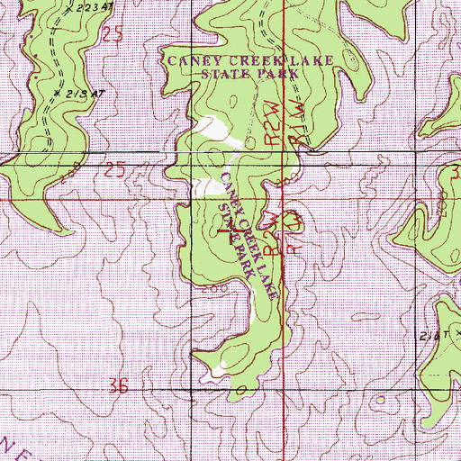 Topographic Map of Jimmie Davis State Park, LA