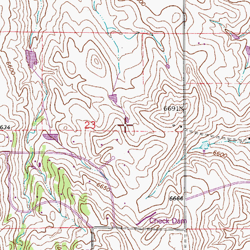 Topographic Map of Dead Stick Ranch Airport (historical), CO