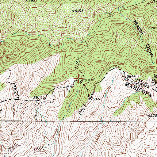 Topographic Map of Peeley Trailhead, AZ
