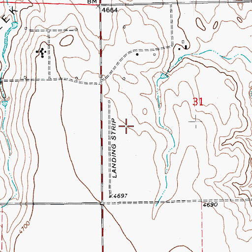 Topographic Map of Chenoweth Airport (historical), CO
