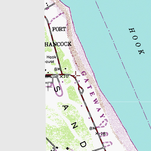 Topographic Map of Battery Gunnison (historical), NJ