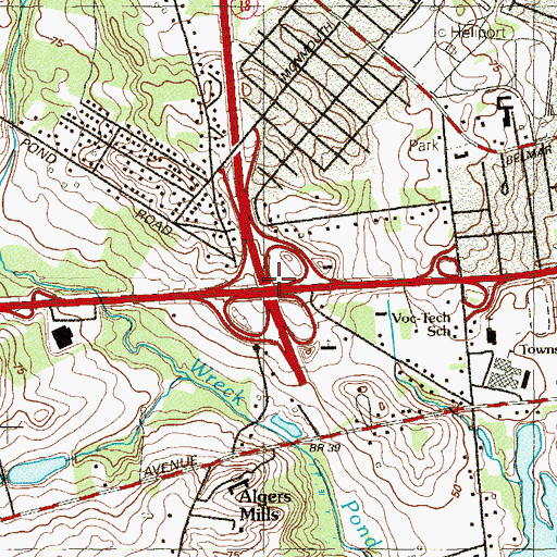 Topographic Map of Interchange 6, NJ