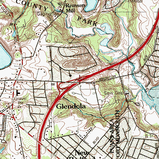 Topographic Map of Interchange 7, NJ