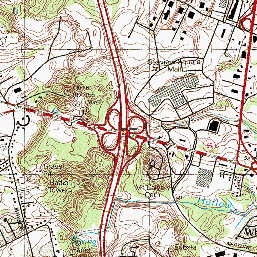 Topographic Map of Interchange 10, NJ