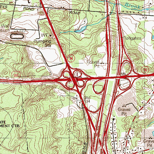 Topographic Map of Interchange 35, NJ
