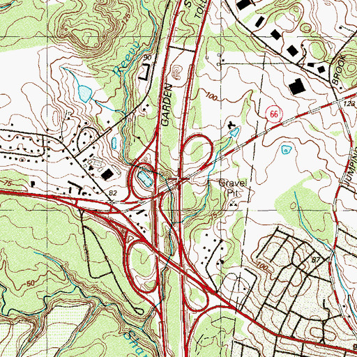 Topographic Map of Interchange 100B, NJ