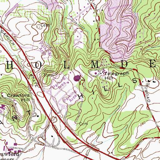 Topographic Map of PNC Bank Arts Center at Telegraph Hill, NJ