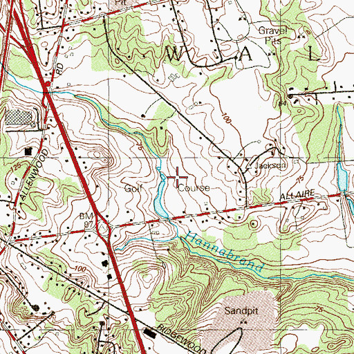 Topographic Map of Bel - Aire Golf Course, NJ