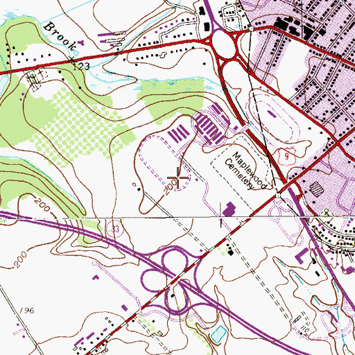 Topographic Map of Freehold Raceway Mall Shopping Center, NJ