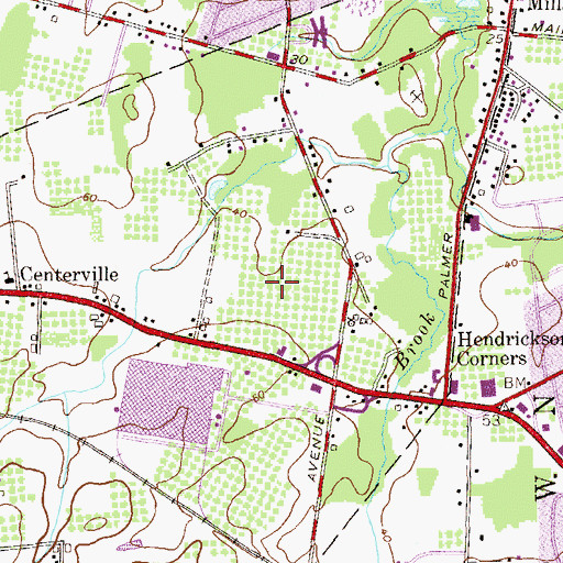 Topographic Map of Holmdel Towne Center Shopping Center, NJ