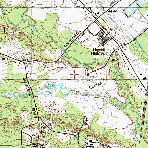 Topographic Map of Howell Park Golf Course, NJ