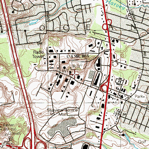 Topographic Map of Ocean Township Industrial Park, NJ