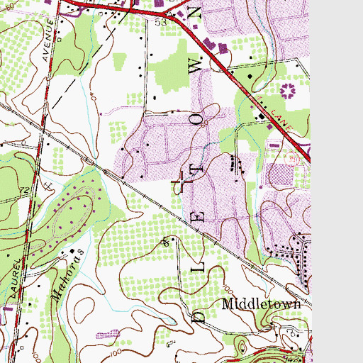 Topographic Map of Dorsett Park, NJ