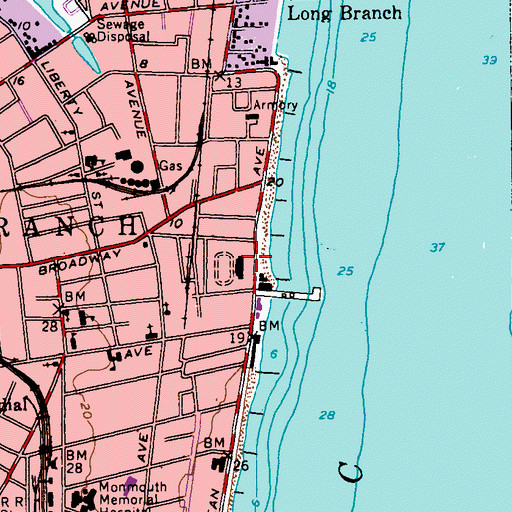 Topographic Map of Garfield Park, NJ